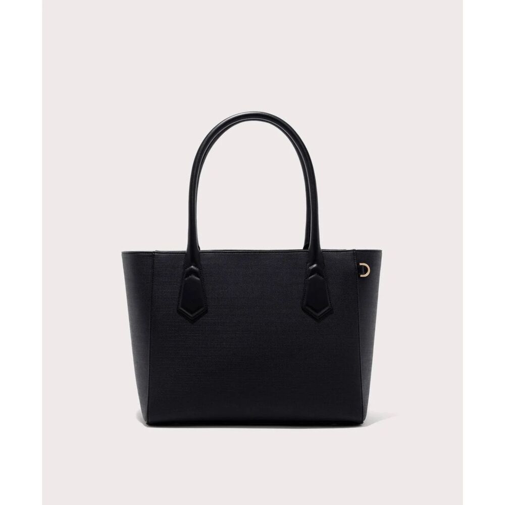 DAGNE DOVER Signature Laptop Tote Vegan Leather Black